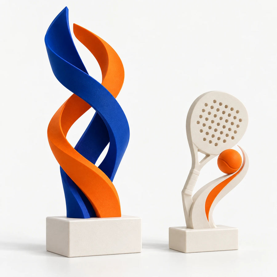 Conceptos visuales de trofeos 3D para la colección próxima.